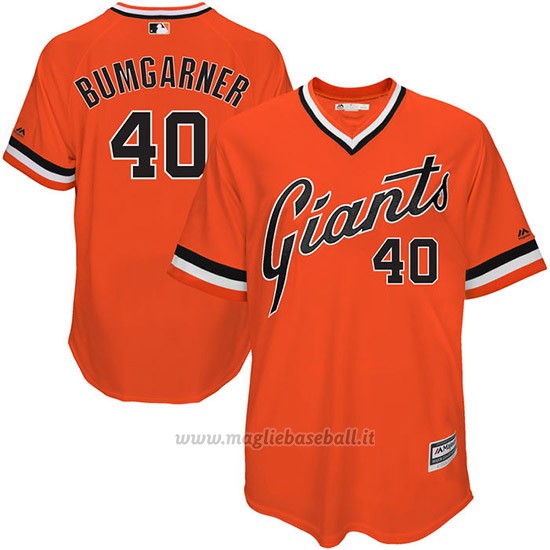 Maglia Baseball Uomo San Francisco Giants Madison Bumgarner Arancione Turn Back The Clock